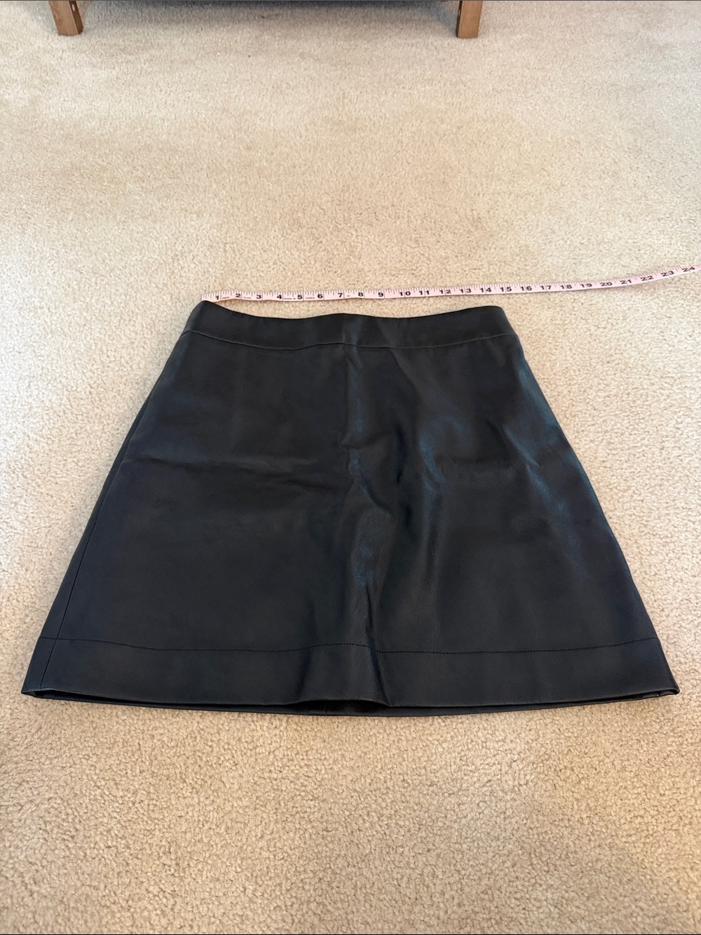 J. Crew Black Faux Leather A-Line Skirt 6